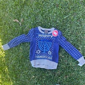 Well Worn Blue Hanukkah Kids Sweater